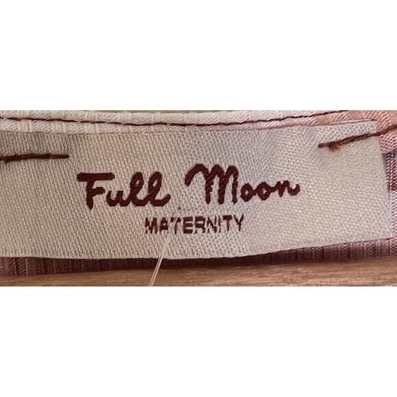 Full Moon MATERNITY Ruched Square V Neck Short Sleeve Striped Ribbed Shirt Small - Picture 11 of 11